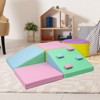 5-Piece Foam Climbing Blocks, Pu Leather Toddler Climbing Toys, Lightweight Indoor Climbing Set for Crawling and Sliding for Infants, Preschools - 3 of 4