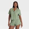 Women's Pointelle Notch Collar Shirt and Shorts Pajama Set - Wild Fable™ - 4 of 4