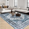 Washable Rugs 8x10 Area Rugs for Living Room,Ultra Soft Faux Wool Retro Rugs for Bedroom,Dining Room,Non Slip&Non-Shedding Low Pile Vintage Print Rug - 3 of 4