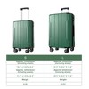 Hynes Eagle Luggage Sets 2 Piece, Hardshell ABS Suitcases with Double Wheels, Carry-on Luggage, 2-Piece Set 20/28 in, Green - 2 of 4