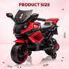 Kids Ride On Motorcycle, 6V Battery Powered Electric Motorcycle, w/Treaded Tires, Horn, Music, Training Wheels, for Kids Toddler Boys Girls 3-6 - 3 of 4