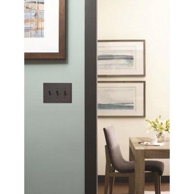 Black Bronze 3 Toggle Light Switch Wall Plate
