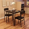 Wood Grain Dining Table Set for 2 with Spacious Square Table, Rounded Corners, and 2 Upholstered Chairs, Suitable for Dining Room, Living Room - 4 of 4