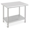 Stainless Steel Prep Table, 48 x 24 Inch Commercial Kitchen Prep & Work Table with Adjustable Under Shelf, Metal Workbench, with Backsplash - 2 of 4