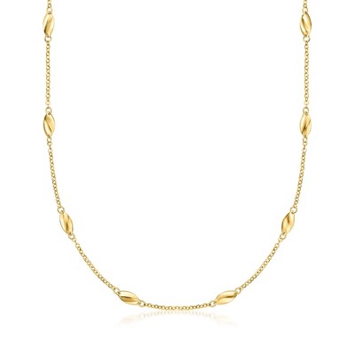 Pure Collection by Ross-Simons 18kt Gold Vermeil Oval-Link Station Necklace