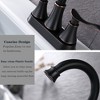 Munora 2-Handle 4-Inch Oil Rubbed Bronze Bathroom Faucet with Pop-up Drain and Supply Hoses - 2 of 4