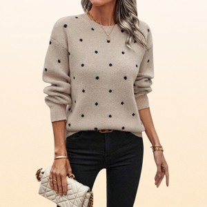 EadianDree Womens Crew Neck Pullover Sweater Long Sleeve Casual