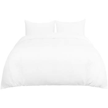 PiccoCasa  Washed Brushed Microfiber Soft Duvet Cover Set 3 Pieces including 2 Pillow Cases