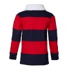 Sportoli Boys Cotton Striped Long Sleeve Polo Rugby Shirt - 3 of 3
