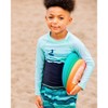 Deux par Deux Boy Long Sleeve Rashguard Navy Blue and Turquoise - 2 of 4
