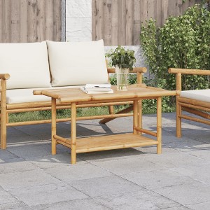 vidaXL Coffee Table 35.4"x19.7"x17.7" Bamboo - 1 of 4
