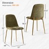 Modern Design Armless Dining Chair Set Of 4 With Gold Metal Legs,Linen Dining Chair for Dining Room,Kitchen Chair,Farmhouse-Tanpinhause - 4 of 4