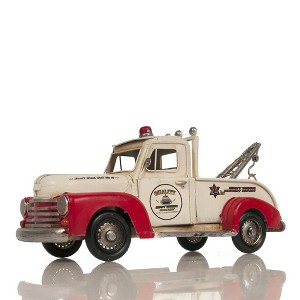 Old Modern Handicrafts Classic Chevrolet Tow Truck – Handmade Metal Model with Boom & Chain, 13" Long - 1 of 4