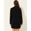 cheibear Women's Casual Long Sleeve Notched Lapel Button Down Lounge Nightshirt - 3 of 4
