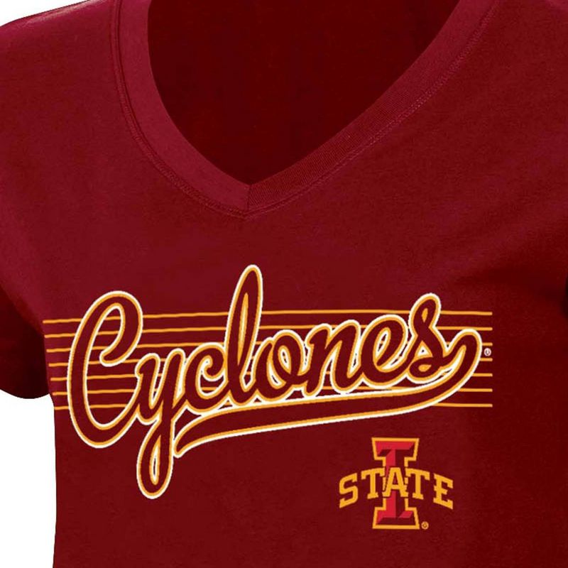NCAA Iowa State Cyclones Women&#39;s V-Neck T-Shirt, 3 of 4