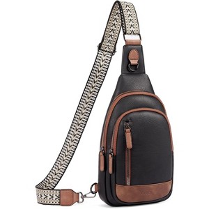 Leather Crossbody Bag for Women & Men, Adjustable Sling Backpack Purse, Multipurpose Daypack - 1 of 4