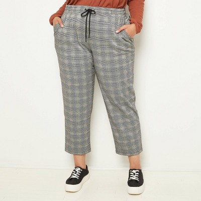 plaid ankle length pants