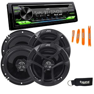 JVC KD-T910BTS - CD Receiver w/ Bluetooth, Front USB, AUX, Amazon Alexa, SirusXM Ready + Two Pairs Of JVC 6.5" Speakers - 1 of 4