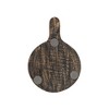 Set of 4 Round Mini Charcuterie Boards Black Mango Wood & Jute by Foreside Home & Garden - 4 of 4