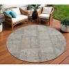 Beige Taupe And Brown Patchwork Washable Indoor Outdoor Area Rug - 2 of 4