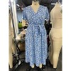 Womens Plus Size Casual Dresses Wrap V Neck Maxi Dress - 3 of 4