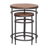 Treasure Trove Accents Set of 2 Nesting Accent Table Set Turner Natural/Black: Mango Wood Top, Iron Frame, Includes Tools - 2 of 4