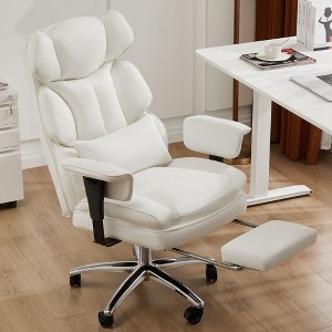 CAVINAS Ergonomic Office Chair with Footrest & Lumbar Support,PU Leather  Computer Chair with Swivel Wheels for Adult,Student - 1 of 4