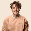 Dalix Cappuccino Embroidered Fleece Crewneck Long Sleeve Sweatshirt Mens - 3 of 4