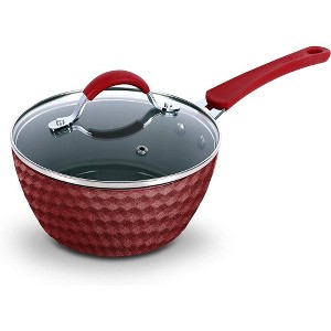 NutriChef Saucepan Pot with Lid - Non-Stick High-Qualified Kitchen Cookware, 1.7 Quart - 1 of 4