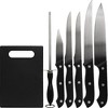 Deco Essentials CK6PC Knife Set w/Board (4-Pack) +Safety Gloves +Knife Sharpener - 2 of 4