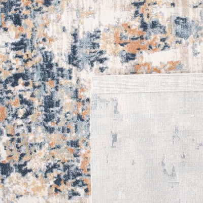 Martha Stewart Blue and Beige Hand-Knotted Wool Runner Rug