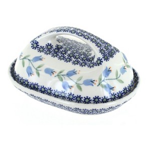Blue Rose Polish Pottery M077 Manufaktura Butter Dish - 1 of 2