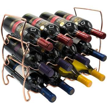 Sorbus 3-Tier Stackable Copper Wine Rack - Perfect for Bar, Wine Cellar, Basement, Cabinet, Pantry, etc (Hold 12 Bottles)