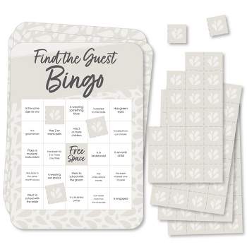 Big Dot of Happiness Champagne Elegantly Simple - Find the Guest Bingo Cards and Markers - Wedding & Bridal Shower Bingo Game  Set of 18