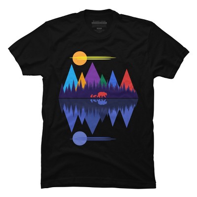 Men's Design By Humans Bears in The Mountains #4 By rockettgraphics T-Shirt