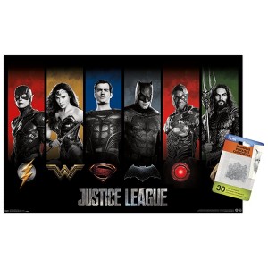 Trends International DC Comics Movie - Justice League - Heroes and Logos Unframed Wall Poster Prints - 1 of 4