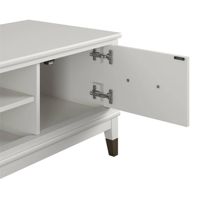 Westerleigh Crisp White 66" TV Stand with Gold Accents