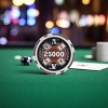 Slickblue 14-Gram Clay Composite Poker Chips 25-Pack, Laser Inlay, Casino Game Chips, Multicolor, $1-$25K - 2 of 3