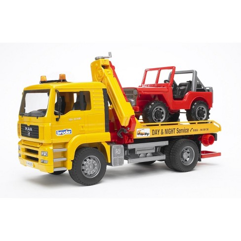 Bruder MAN TGA Tow Truck with Cross Country Vehicle Truck 