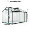 6x10 FT Greenhouse for Outdoors, Polycarbonate Greenhouse with Quick Setup Structure and Roof Vent - 3 of 4