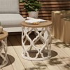 JIONJOY White Round End Table - Farmhouse Tray Top Side Table with Curved Base for Small Spaces - 3 of 4