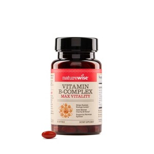 NatureWise Vitamin B Complex for Women and Men - with Folic Acid Biotin B1 B2 B3 B6 B12 - Support Cellular Energy & Mental Clarity - 1 of 4