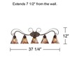 Franklin Iron Works Amber Scroll Wall Light Golden Bronze 37 1/4" 3-Light Fixture Art Glass for Bedroom Bathroom Vanity Reading Living Room Hallway - 4 of 4