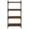 vidaXL 4-Tier Industrial Brown Oak Bookcase - Engineered Wood and Metal Frame, Spacious - 4 of 4