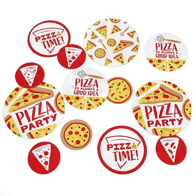 Big Dot of Happiness Pizza Party Time - Baby Shower or Birthday Party Giant Circle Confetti - Party Decorations - Large Confetti 27 Count