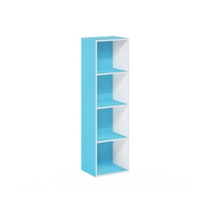 HOMLUX 4-Tier Bookcase with 4 Open Cubbies Storage Shelf Display Organizer, Blue - 1 of 4