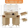 48'' Large Corner Vanity Desk, Modern Fluted Makeup Vanity with Mirror and Lights - 3 of 3