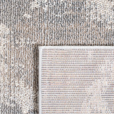 Gray and Beige Rectangular Stain-Resistant Area Rug