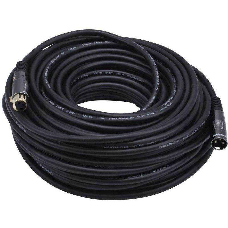 Monoprice XLR Male to XLR Female - 150 Feet - Black | Gold Plated | 16AWG Copper Wire Conductors [Microphone & Interconnect] - Premier Series, 4 of 7