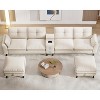 Vipbear 115 "Modular combination sofa with Bluetooth speaker and USB charger, cloud sofa with LED lights, for living room, apartment - 2 of 4